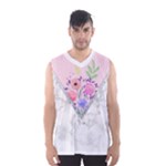 Minimal Pink Floral Marble A Men s Basketball Tank Top