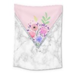 Minimal Pink Floral Marble A Medium Tapestry