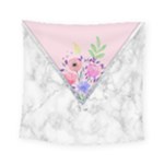 Minimal Pink Floral Marble A Square Tapestry (Small)