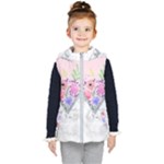 Minimal Pink Floral Marble A Kids  Hooded Puffer Vest