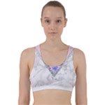 Minimal Pink Floral Marble A Back Weave Sports Bra