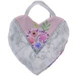 Minimal Pink Floral Marble A Giant Heart Shaped Tote