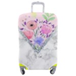 Minimal Pink Floral Marble A Luggage Cover (Medium)