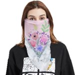 Minimal Pink Floral Marble A Face Covering Bandana (Triangle)