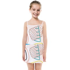 Pastel Abstract Pattern With Beige, Coffee Color Strap Kids  Summer Sun Dress by Casemiro