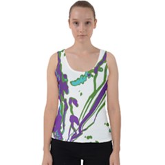 Multicolored Abstract Print Velvet Tank Top by dflcprintsclothing