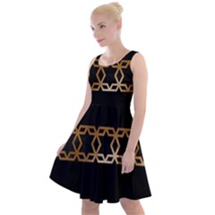 Pattern Geometric Gold Black Knee Length Skater Dress by alllovelyideas