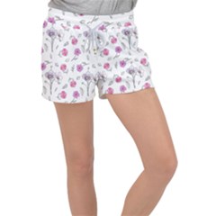 Flowers In One Line Velour Lounge Shorts by SychEva