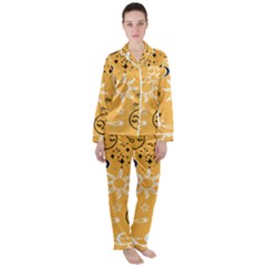 Pattern Mystic Color2 Satin Long Sleeve Pajamas Set