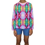 Colorful Abstract Painting E Kids  Long Sleeve Swimwear