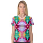 Colorful Abstract Painting E V-Neck Sport Mesh Tee