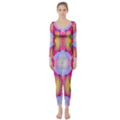 Colorful Abstract Painting E Long Sleeve Catsuit