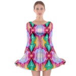 Colorful Abstract Painting E Long Sleeve Skater Dress