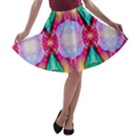 Colorful Abstract Painting E A-line Skater Skirt