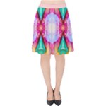 Colorful Abstract Painting E Velvet High Waist Skirt