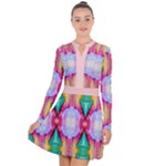 Colorful Abstract Painting E Long Sleeve Panel Dress