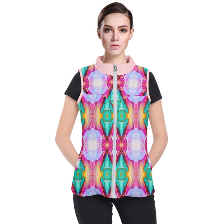Colorful Abstract Painting E Women s Puffer Vest