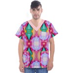 Colorful Abstract Painting E Men s V-Neck Scrub Top