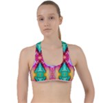 Colorful Abstract Painting E Criss Cross Racerback Sports Bra