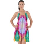 Colorful Abstract Painting E Show Some Back Chiffon Dress