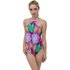 Colorful Abstract Painting E Go With The Flow One Piece Swimsuit