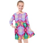 Colorful Abstract Painting E Kids  Quarter Sleeve Shirt Dress