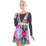Colorful Abstract Painting E Plunge Pinafore Velour Dress