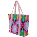 Colorful Abstract Painting E Zip Up Canvas Bag