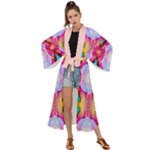Colorful Abstract Painting E Maxi Kimono