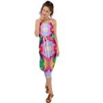 Colorful Abstract Painting E Waist Tie Cover Up Chiffon Dress