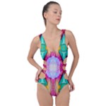 Colorful Abstract Painting E Side Cut Out Swimsuit