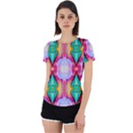 Colorful Abstract Painting E Back Cut Out Sport Tee