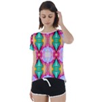 Colorful Abstract Painting E Short Sleeve Foldover Tee