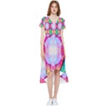 Colorful Abstract Painting E High Low Boho Dress