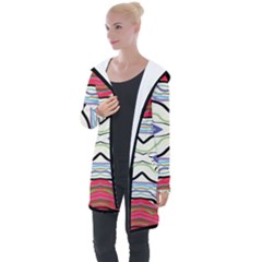 Bohemian Colorful Pattern B Longline Hooded Cardigan by gloriasanchez