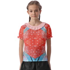 Chic Boho Print E Kids  Frill Chiffon Blouse by gloriasanchez