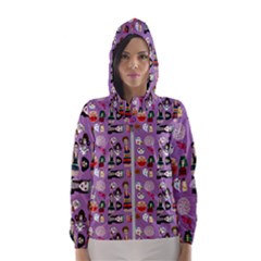 Drawing Collage Purple Women s Hooded Windbreaker by snowwhitegirl