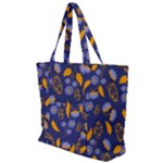 Folk floral art pattern. Flowers abstract surface design. Seamless pattern Zip Up Canvas Bag