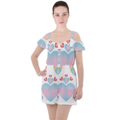 Hearth  Ruffle Cut Out Chiffon Playsuit by WELCOMEshop