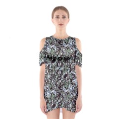 Intricate Textured Ornate Pattern Design Shoulder Cutout One Piece Dress by dflcprintsclothing