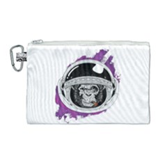 Purple Spacemonkey Canvas Cosmetic Bag (large) by goljakoff