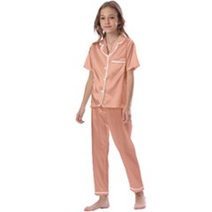 Coral Sands Kids  Satin Short Sleeve Pajamas Set by FabChoice