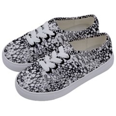 White And Black Modern Abstract Design Kids  Classic Low Top Sneakers