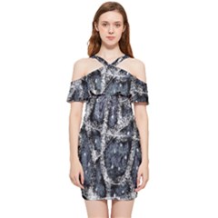 Glithc Grunge Abstract Print Shoulder Frill Bodycon Summer Dress by dflcprintsclothing