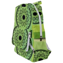 Green Grid Cute Flower Mandala Travelers  Backpack