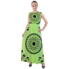 Green Grid Cute Flower Mandala Chiffon Mesh Boho Maxi Dress by Magicworlddreamarts1