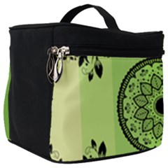 Green Grid Cute Flower Mandala Make Up Travel Bag (big) by Magicworlddreamarts1