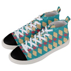 Starfish And Seashells  Sea Men s Mid-top Canvas Sneakers by SychEva