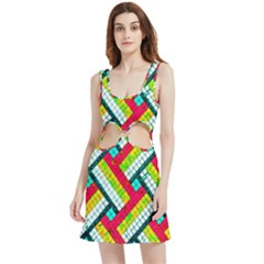 Pop Art Mosaic Velvet Cutout Dress by essentialimage365