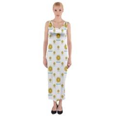 Uruguay Symbol Motif Pattern Fitted Maxi Dress by dflcprintsclothing